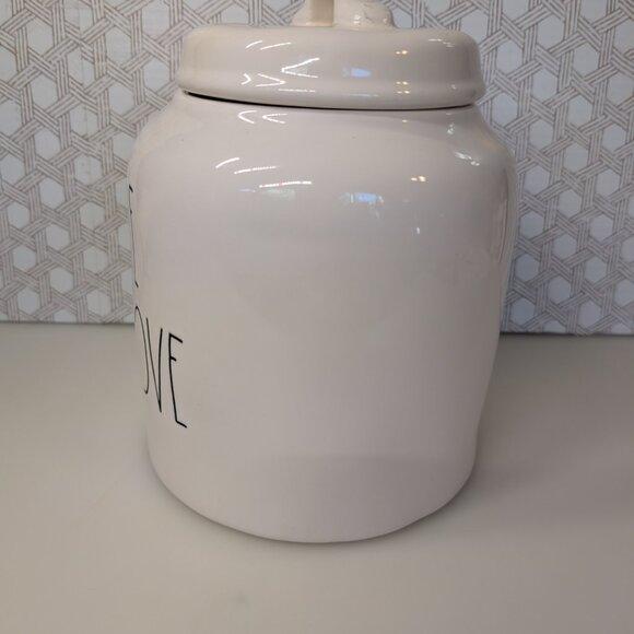 Rae Dunn Made With Love Canister Cookie Jar With Lid Farmhouse Decor Black White - Picture 3 of 11
